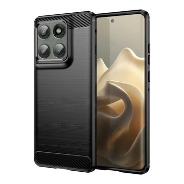 Carcasa de TPU Brushed para Motorola Edge 60 Pro/Edge (2025) - Fibra de Carbono - Negro
