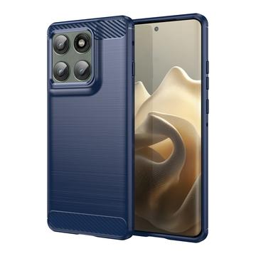 Carcasa de TPU Brushed para Motorola Edge 60 Pro/Edge (2025) - Fibra de Carbono - Negro - Azul