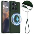 Funda de Silicona Líquida para Motorola Edge 60 Pro - Compatible con MagSafe - Verde Oscuro