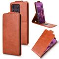 Funda abatible vertical con soporte Motorola Edge 60 Pro - Marrón
