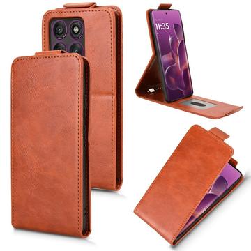 Funda abatible vertical con soporte Motorola Edge 60 Pro - Marrón