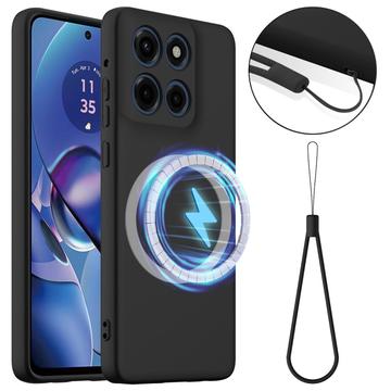 Funda de Silicona Líquida para Motorola Edge 60 Stylus - Compatible con MagSafe - Negro