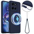 Funda de Silicona Líquida para Motorola Edge 60 Stylus - Compatible con MagSafe - Azul Oscuro