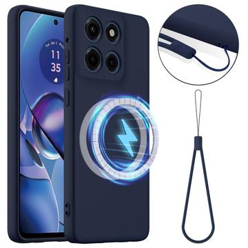 Funda de Silicona Líquida para Motorola Edge 60 Stylus - Compatible con MagSafe - Azul Oscuro