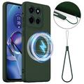 Funda de Silicona Líquida para Motorola Edge 60 Stylus - Compatible con MagSafe - Verde Oscuro