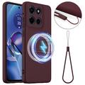 Funda de Silicona Líquida para Motorola Edge 60 Stylus - Compatible con MagSafe - Vino Tinto
