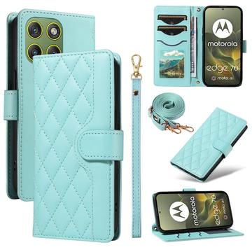 Funda acolchada de lujo para Motorola Edge 70 - Estilo Cartera - Turquesa