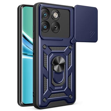 Funda híbrida con anillo giratorio y protector de cámara para Motorola Edge 70 - Azul