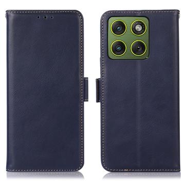 Funda de piel Motorola Edge 70 Wallet con RFID - Azul