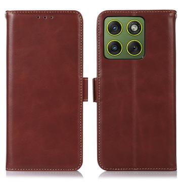 Funda de piel Motorola Edge 70 Wallet con RFID - Marrón