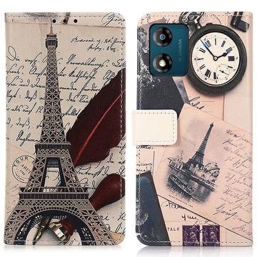 Funda Glam Serie para Motorola Moto E13 - Estilo Cartera - Torre Eiffel