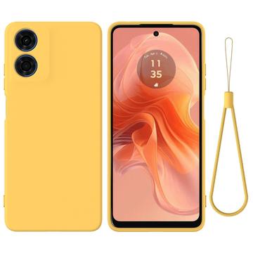 Funda de Silicona Líquida para Motorola Moto E14 - Amarillo