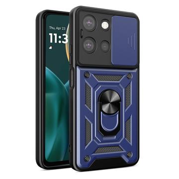 Funda híbrida con anillo giratorio y protector de cámara para Motorola Moto G (2025)