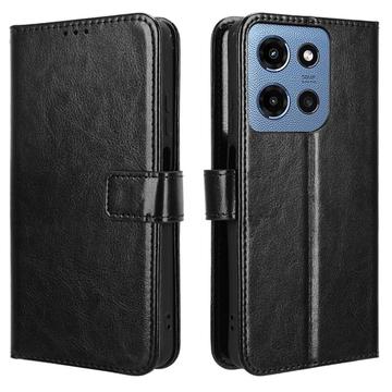 Funda de cartera con cierre magnético para Motorola Moto G (2025) - Negro