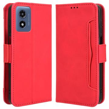 Funda Estilo Cartera Cardholder Serie para Motorola Moto G Play (2024) - Rojo