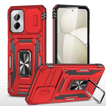 Motorola Moto G Stylus 5G (2024) Rotary Ring Hybrid Case with Camera Shield - Red