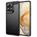 Carcasa de TPU Brushed para Motorola Moto G Stylus 5G (2025) - Fibra de Carbono - Negro