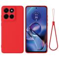 Motorola Moto G Stylus 5G (2025) Funda de silicona líquida con correa de mano