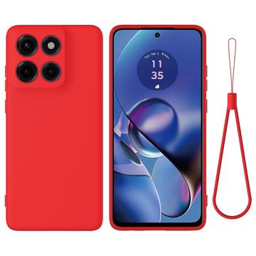 Motorola Moto G Stylus 5G (2025) Funda de silicona líquida con correa de mano
