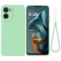 Motorola Moto G05/E15 Funda de silicona líquida con correa de mano