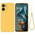 Motorola Moto G05/E15 Funda de silicona líquida con correa de mano
