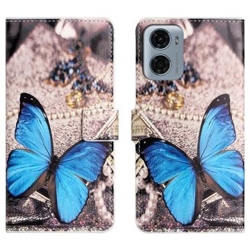 Funda Style para Motorola Moto G05/E15 - Estilo Cartera - Mariposa Azul