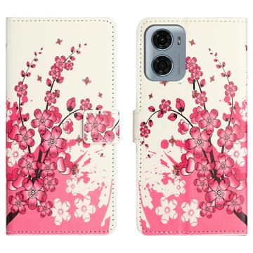 Funda Style para Motorola Moto G05/E15 - Estilo Cartera - Flores Rosas