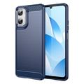 Carcasa de TPU Brushed para Motorola Moto G06/G06 Power - Fibra de Carbono - Negro - Azul