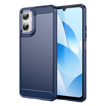 Carcasa de TPU Brushed para Motorola Moto G06/G06 Power - Fibra de Carbono - Negro - Azul