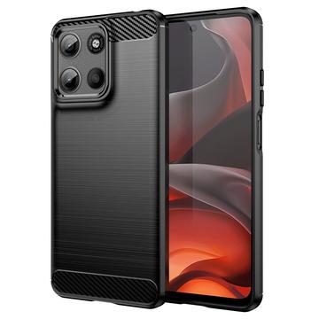 Carcasa de TPU Brushed para Motorola Moto G15 - Fibra de Carbono