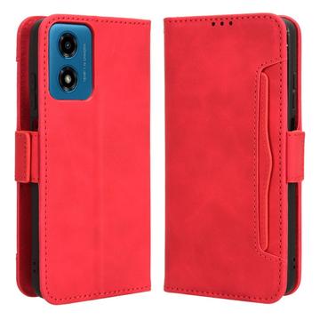 Funda Estilo Cartera Cardholder Serie para Motorola Moto G24 Power/G04/E14 - Rojo
