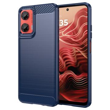 Carcasa de TPU Brushed para Motorola Moto G35 - Fibra de Carbono