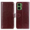 Funda de cartera con cierre magnético para Motorola Moto G35 - Marrón