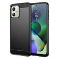 Carcasa de TPU Brushed para Motorola Moto G54 - Fibra de Carbono