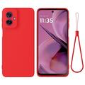 Funda de Silicona Líquida para Motorola Moto G55 - Rojo