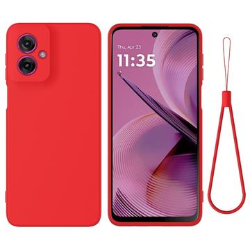 Funda de Silicona Líquida para Motorola Moto G55 - Rojo