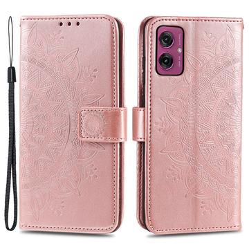 Funda Mandala Series para Motorola Moto G55 - Estilo Cartera - Rosa Dorado