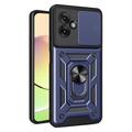 Funda Híbrida con Anillo Giratorio y Protector de Cámara para Motorola Moto G55 - Azul