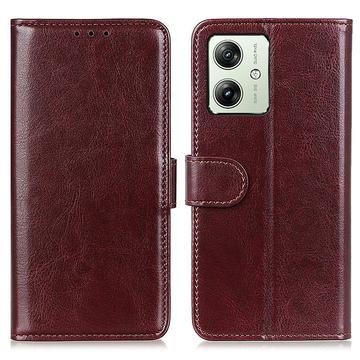 Funda de cartera con cierre magnético para Motorola Moto G64 - Marrón
