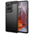 Carcasa de TPU Brushed para Motorola Moto G75 - Fibra de Carbono