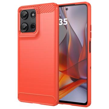 Carcasa de TPU Brushed para Motorola Moto G75 - Fibra de Carbono