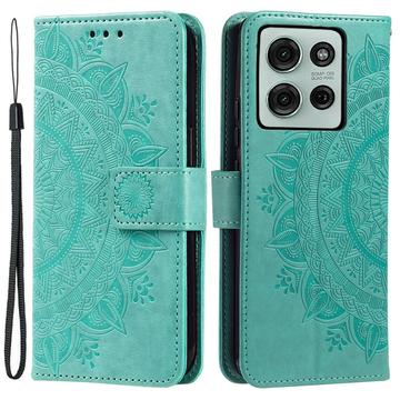 Funda Mandala Series para Motorola Moto G75 - Estilo Cartera - Verde