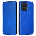 Funda con Tapa para Motorola Moto G84 - Fibra de Carbon