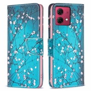 Funda Cartera Wonder Series para Motorola Moto G84 - Flores Blancas