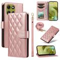 Funda acolchada de lujo para Motorola Moto G86 - Estilo Cartera - Oro rosa