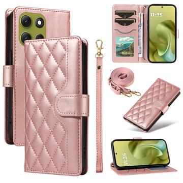 Funda acolchada de lujo para Motorola Moto G86 - Estilo Cartera - Oro rosa