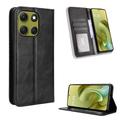 Funda con Cierre Magnético Retro para Motorola Moto G86 Power - Estilo Cartera - Negro