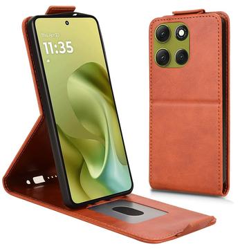 Funda abatible vertical con soporte Motorola Moto G86 Power - Marrón
