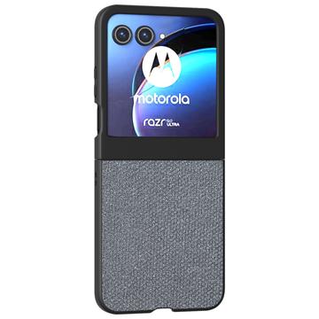 Funda híbrida con textura de diamantes de imitación para Motorola Razr 50 - Gris