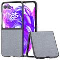 Funda híbrida con textura de diamantes de imitación para Motorola Razr 50 Ultra - Gris